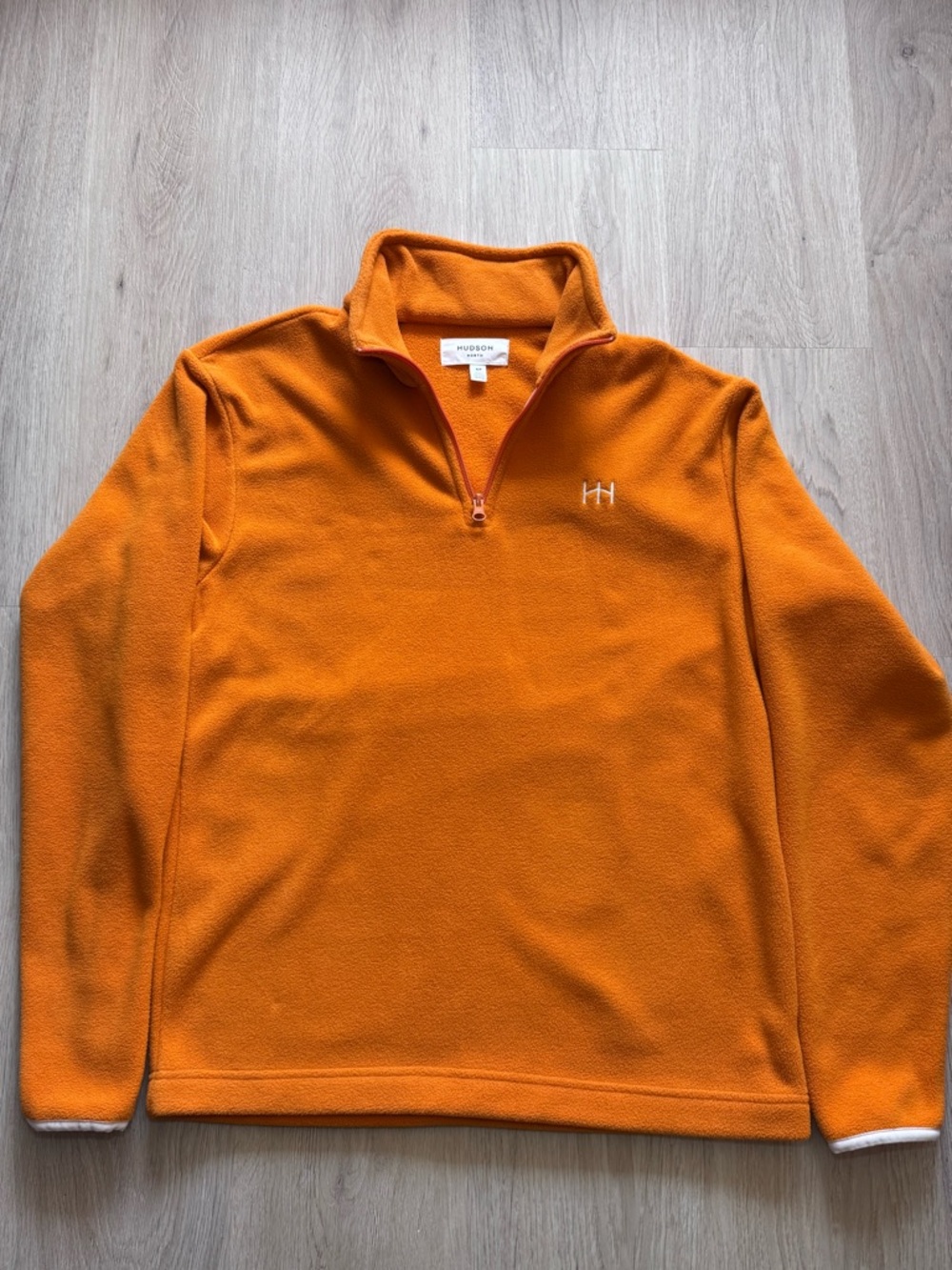 Hudsons Men’s Orange Quarter-Zip Fleece Pullover